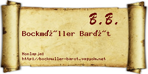 Bockmüller Barót névjegykártya
